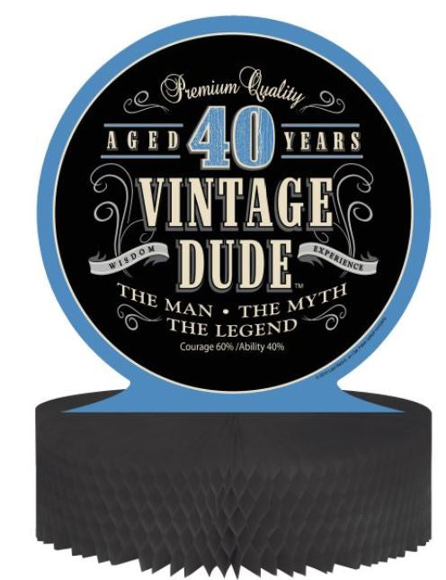 Centrum pre plástový papier vintage narodeniny 40 rokov 30 x 30 cm