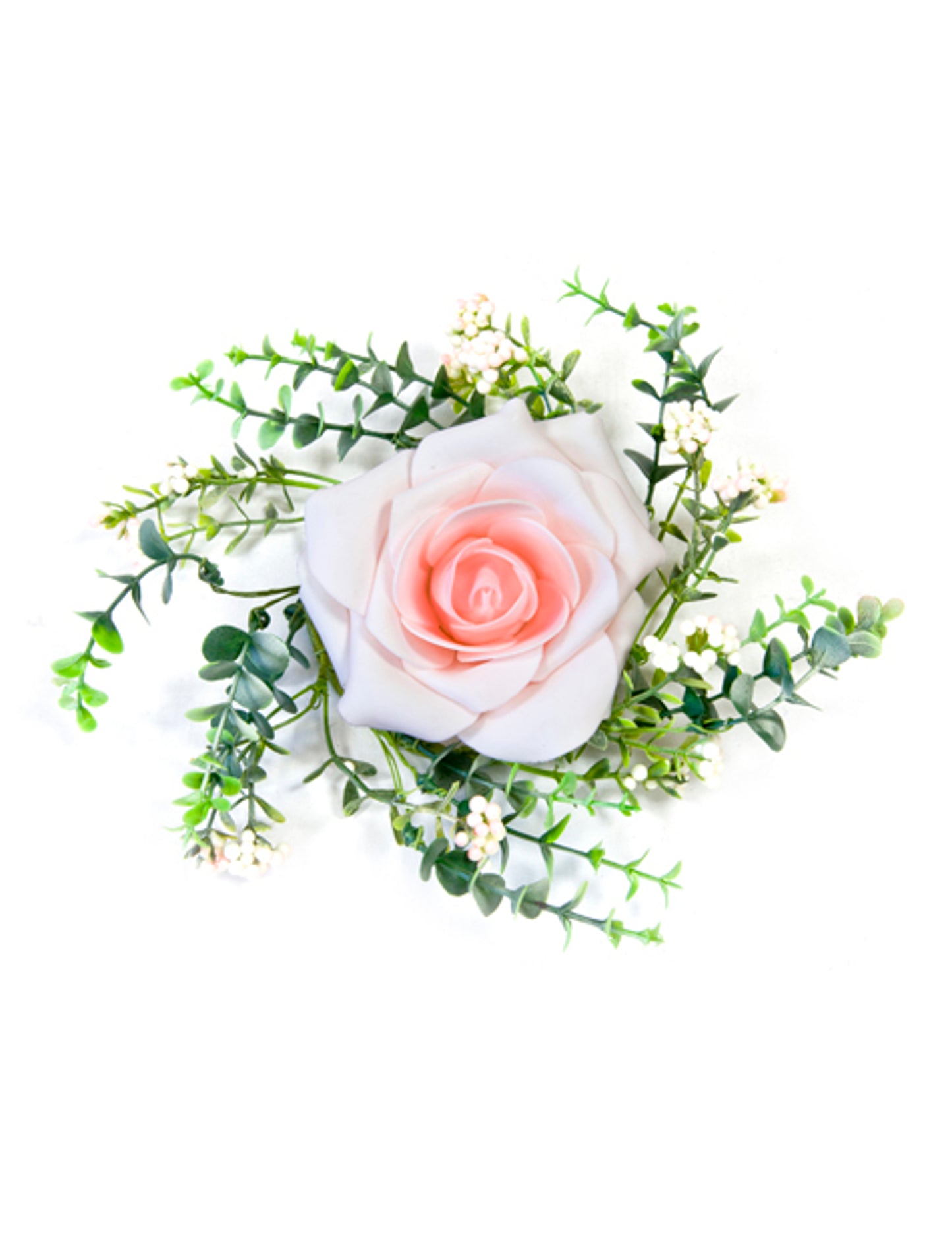 Ružový stredový ornament a ružové lístie 18 cm svadba na vidieku