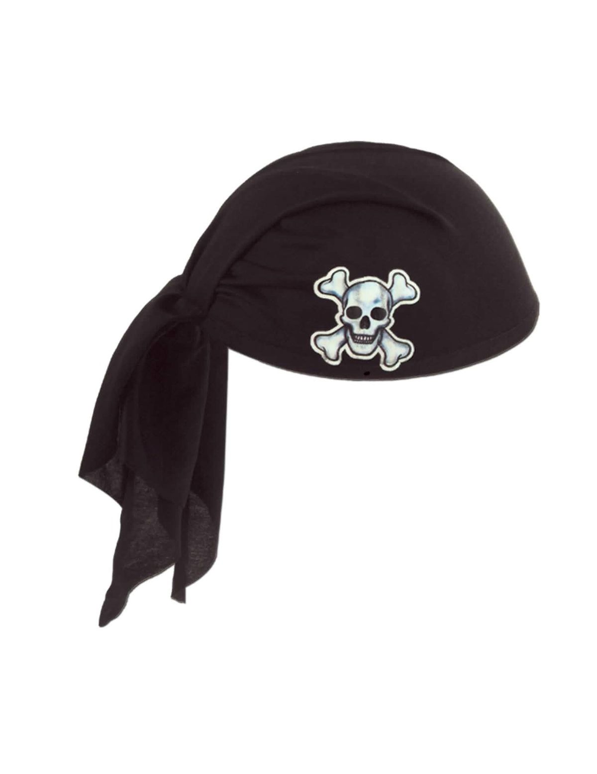 Pirátsky bandana klobúk pre dospelého čierna s lebkou