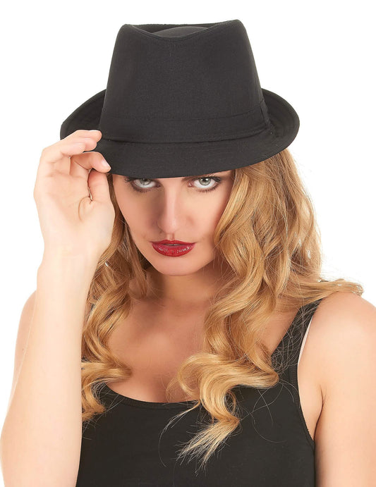 Vue de face du chapeau borsalino luxe pour adulte