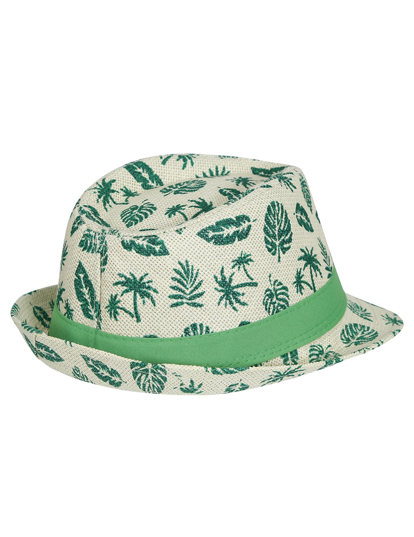 Detský letný klobúk so vzorom listov