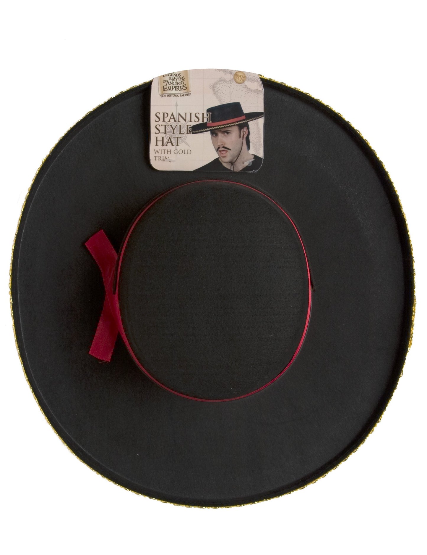 Pohľad zhora na španielsky klobúk pre dospelých