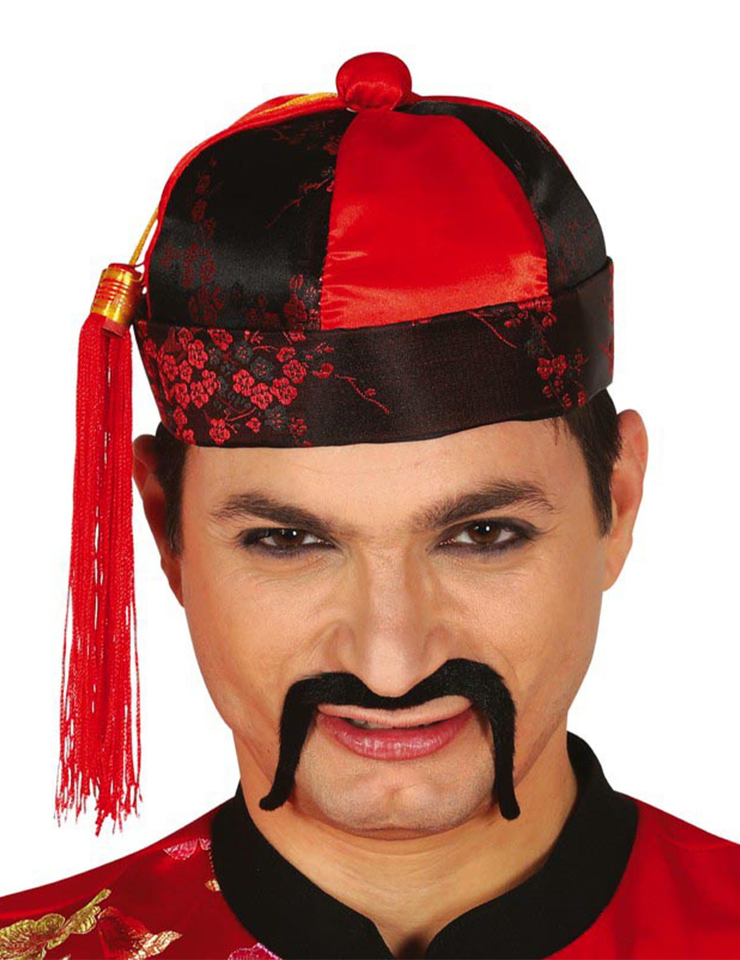 Mandarin Red a Black Man Hat