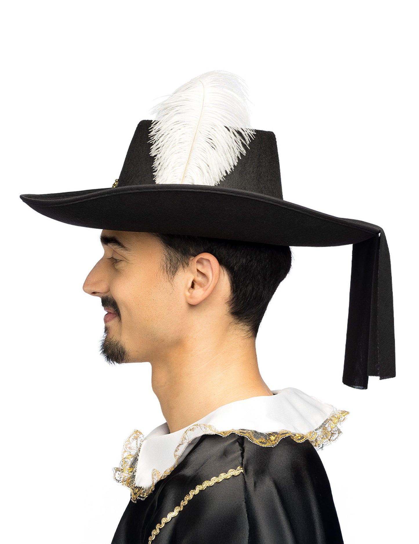 Dospelý čierny mušketeer klobúk