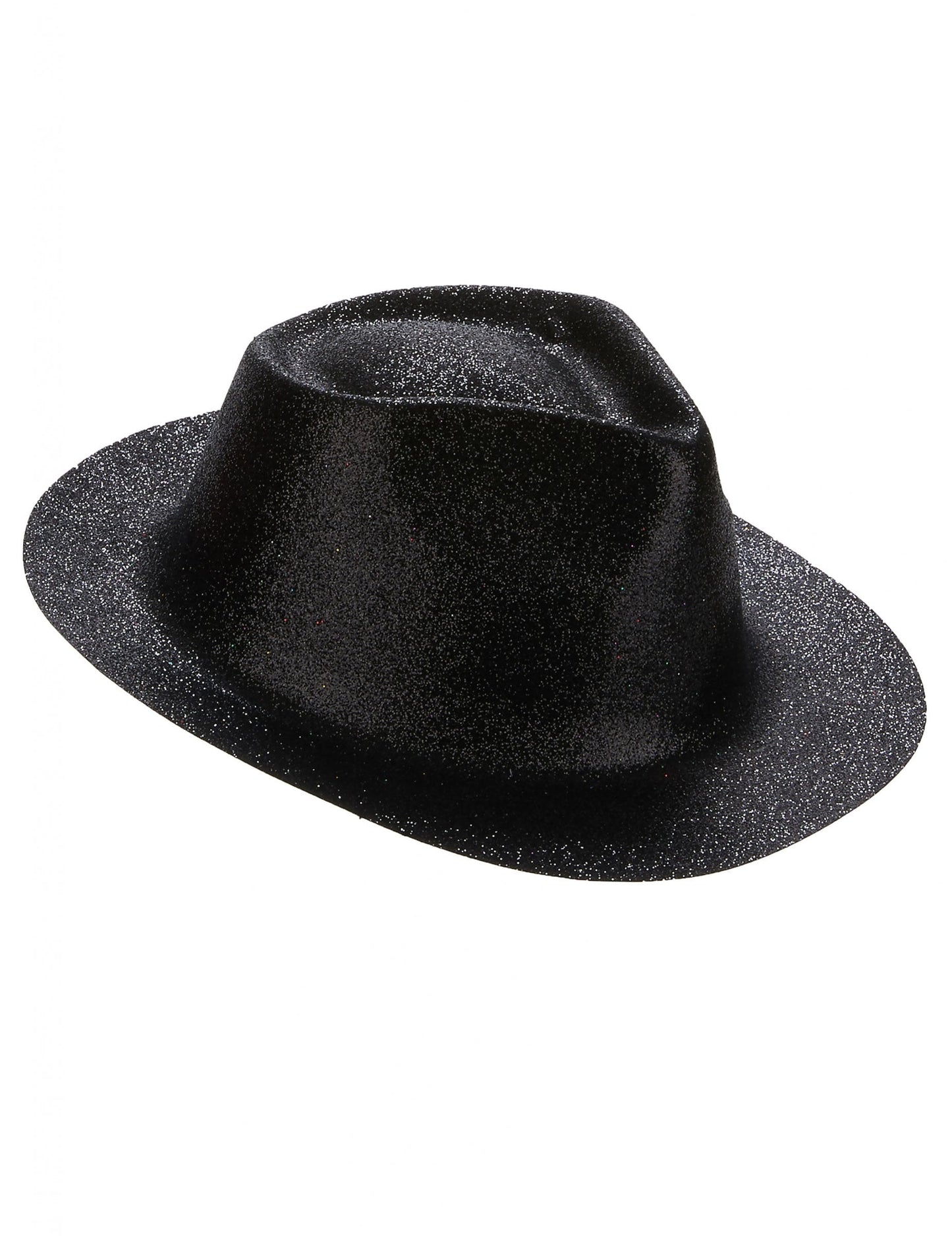 Vue de profil du chapeau pailleté pour adulte noir