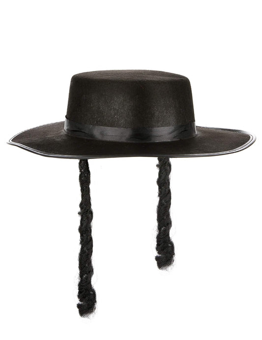 Vue de face du chapeau de rabbi pour adulte