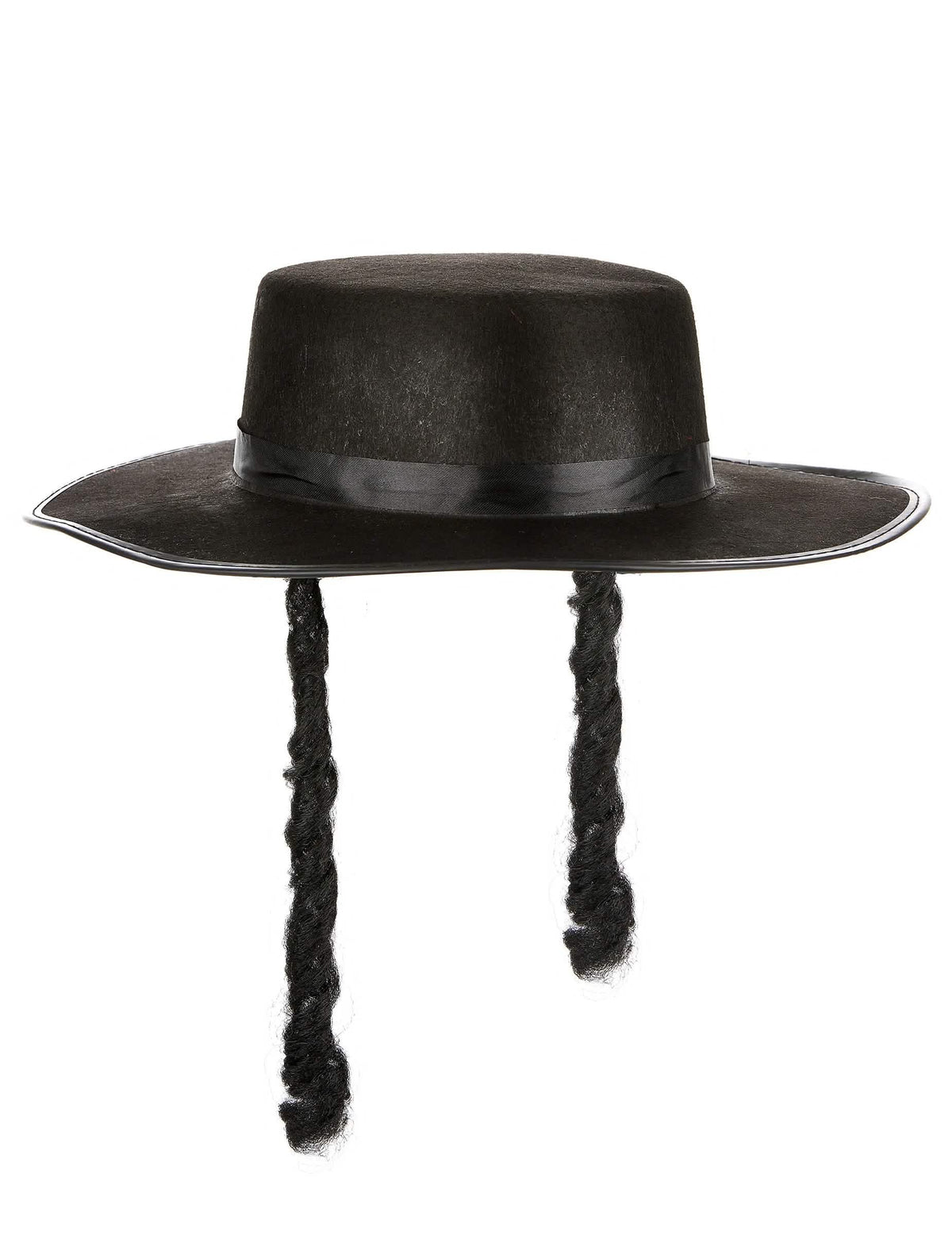Predný pohľad na klobúk rabína pre dospelého