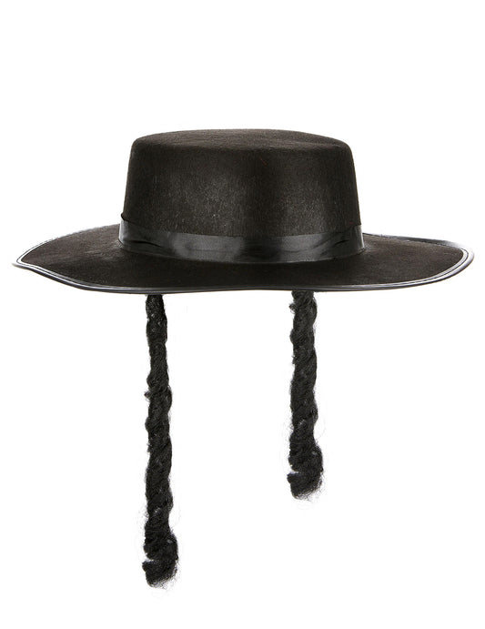 Vue de face du chapeau de rabbi pour adulte