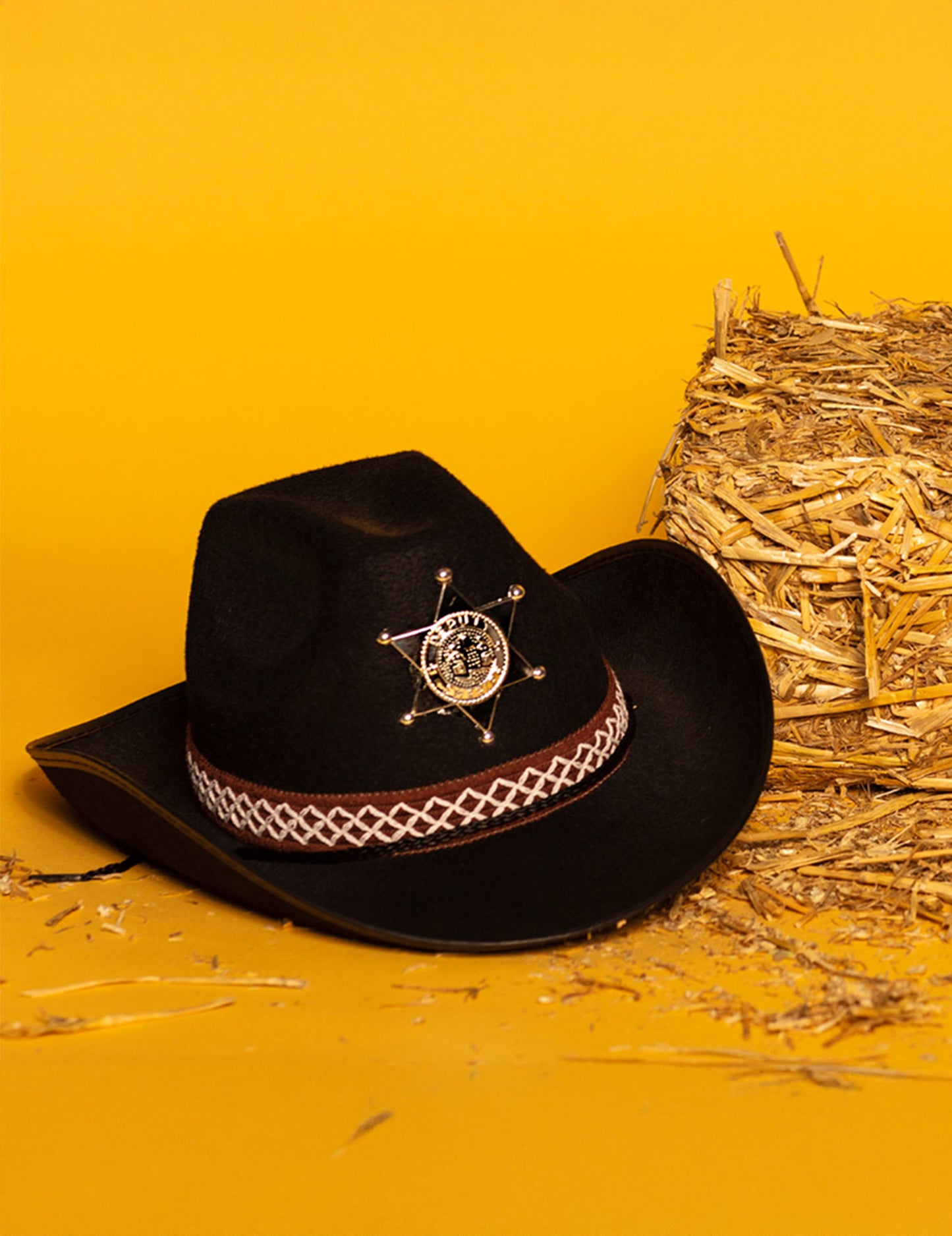 Chlapčenský čierny šerif klobúk