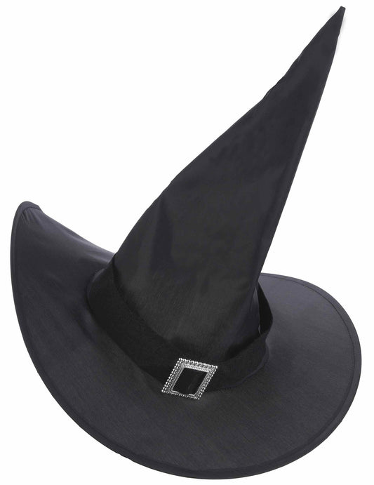 Vue de profil du chapeau de sorcière avec boucle pour adulte Halloween