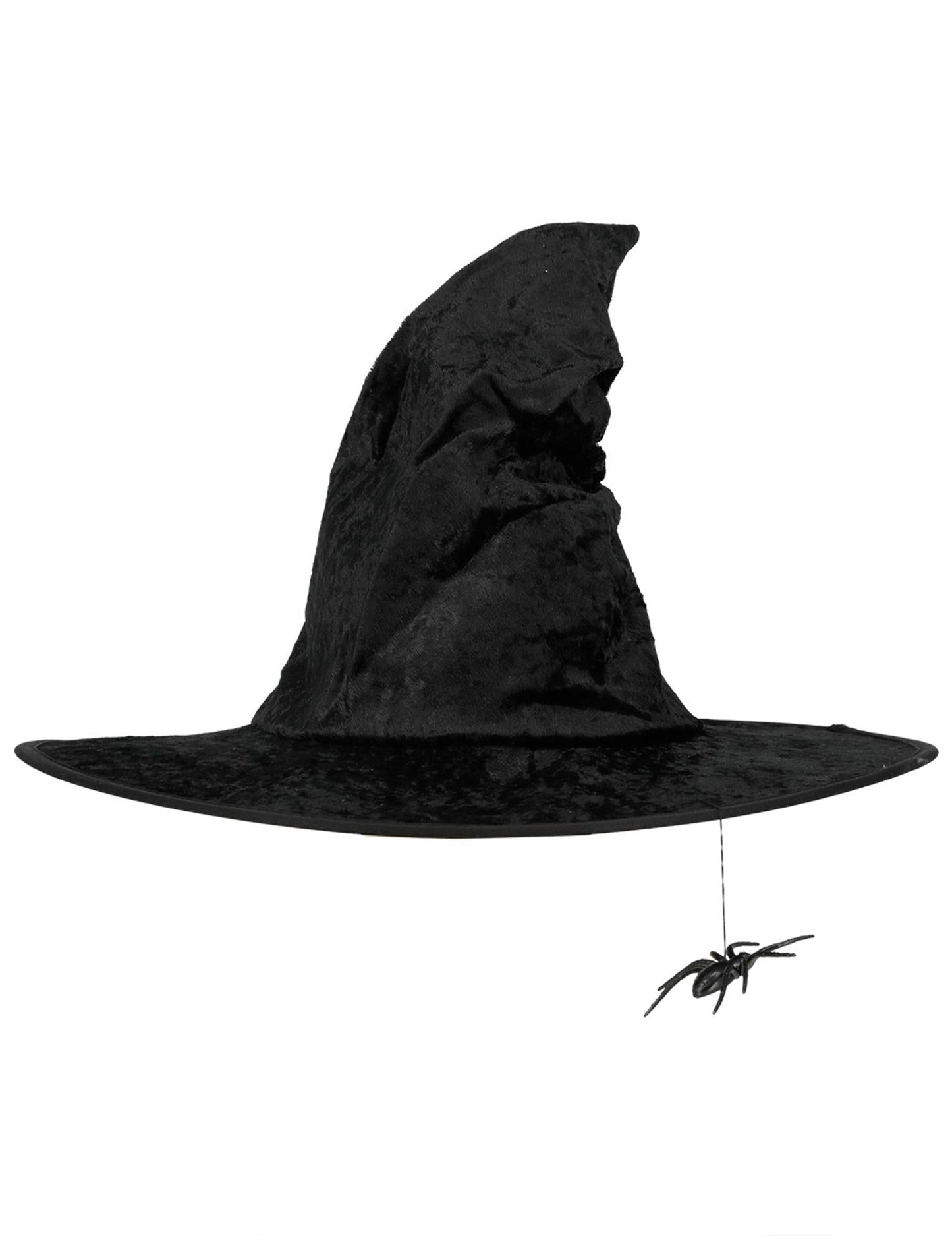Čierny čarodejnícky klobúk s pavúkom Halloween ženy