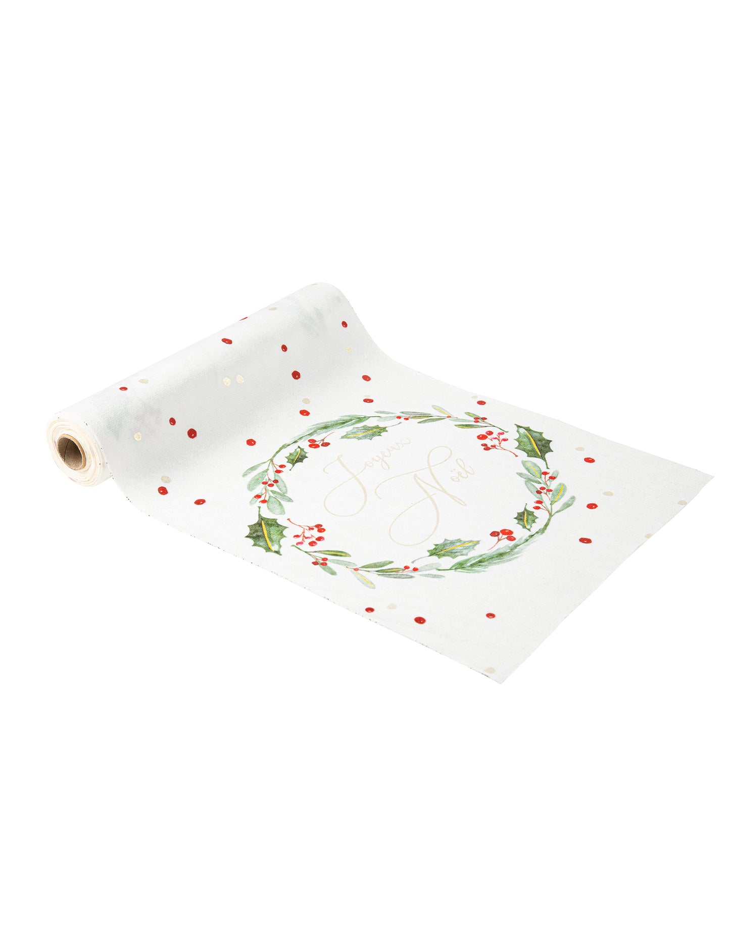 Tradičný elegantný prestierací stôl Veselé Vianoce, 28 cm x 3 m, z bieleho zamatu