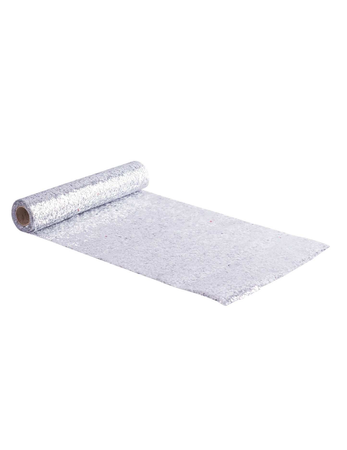 Strieborný flitrovaný obrus na stôl 28 cm x 3 m nastaviteľné