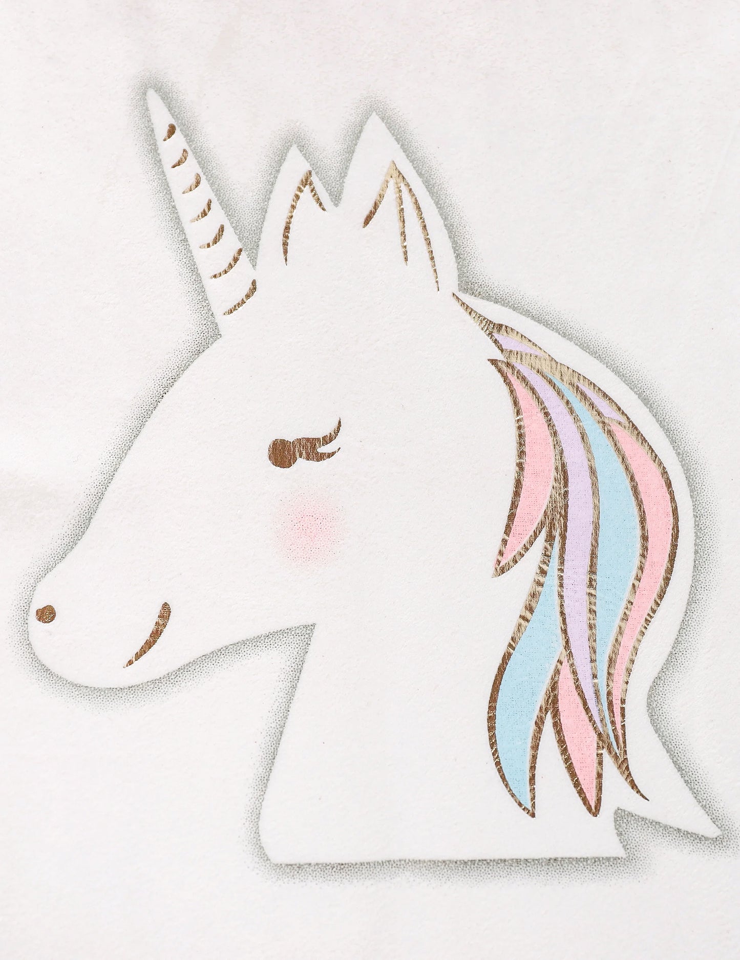 Pastelový biely zamatový obrus s jednorožcom 28 cm x 3 m párty dekorácia