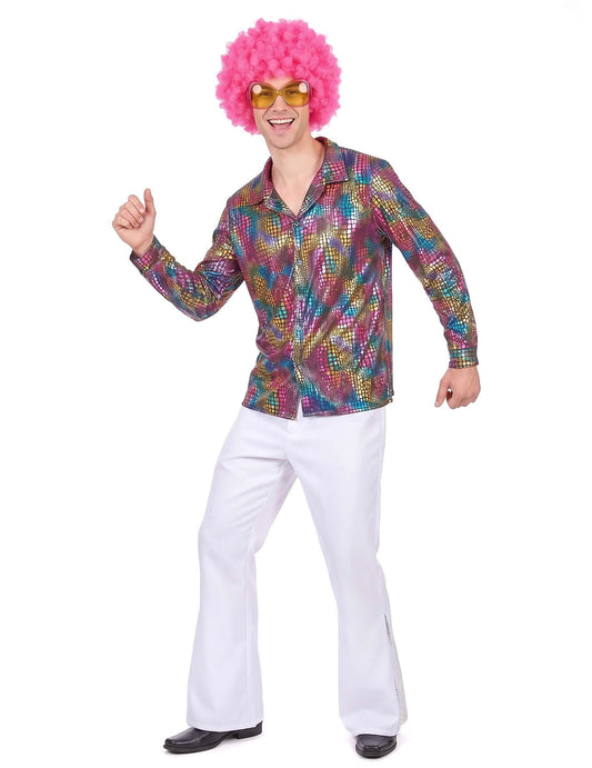 Viacfarebná disco košeľa