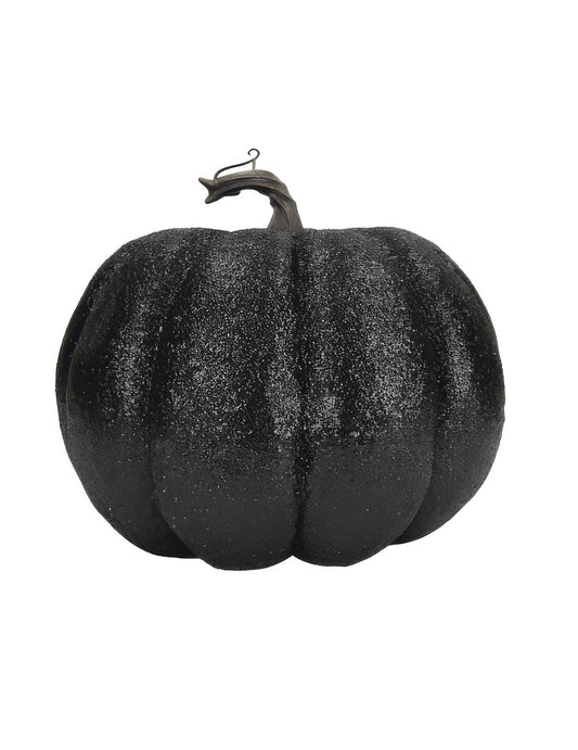 Résine Pumpkin Black Glitter a Gold 12 cm