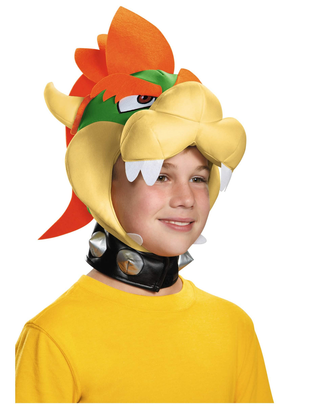 Coiffe Bowser Nintendo pre dieťa žltá a oranžová s obojkom s hrotmi