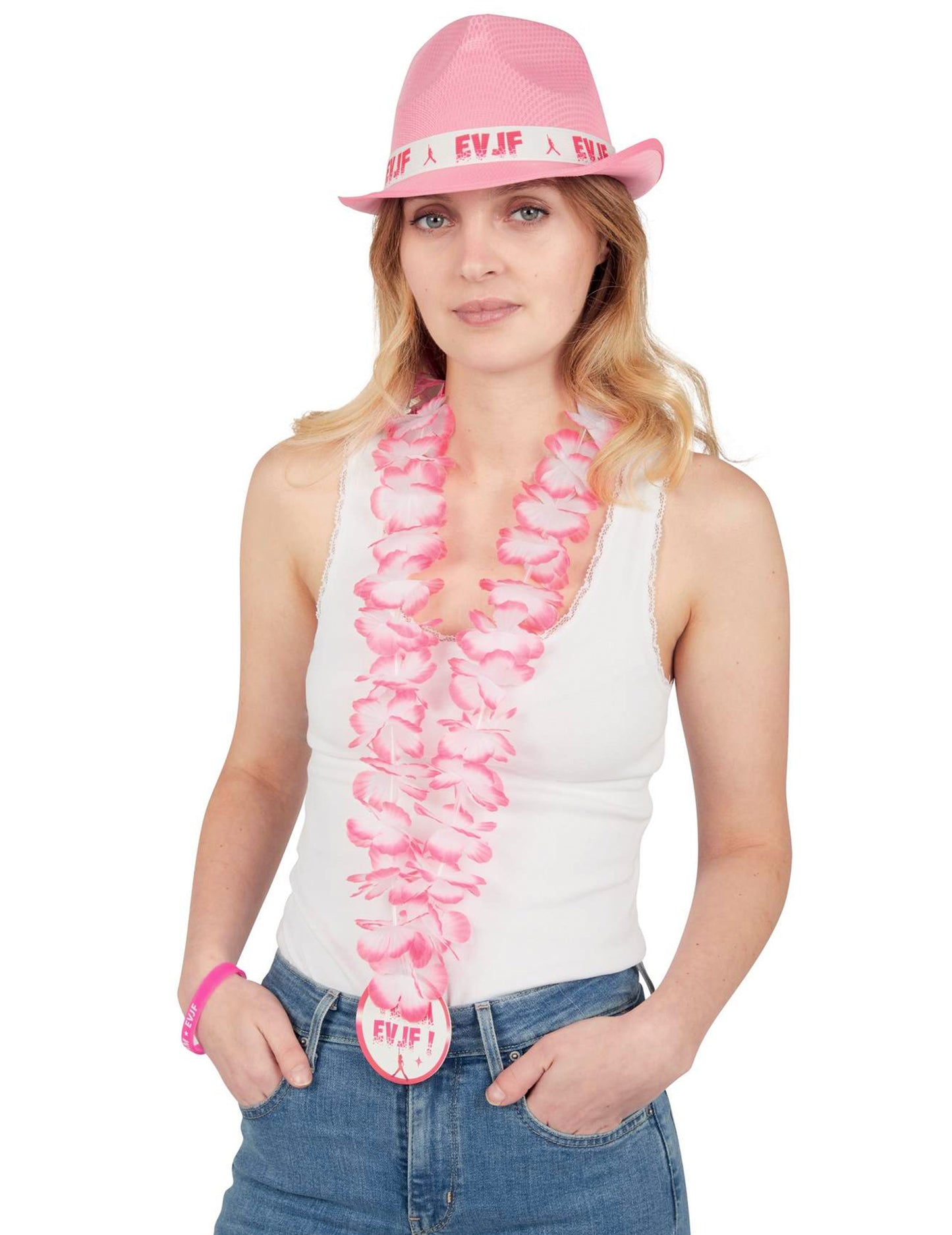 EVJF ružový kvetinový náhrdelník