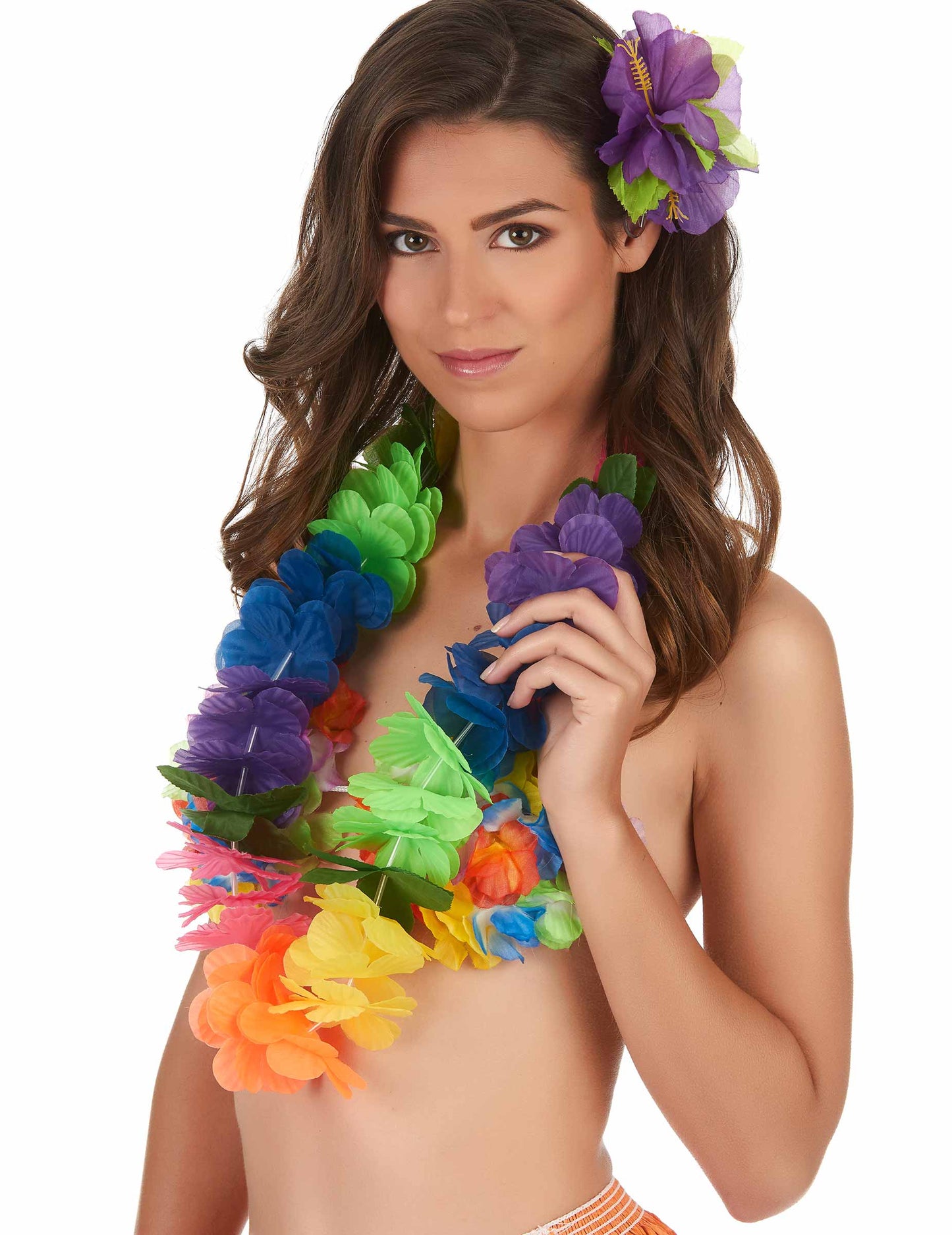 Havaj náhrdelník veľké viacfarebné kvety