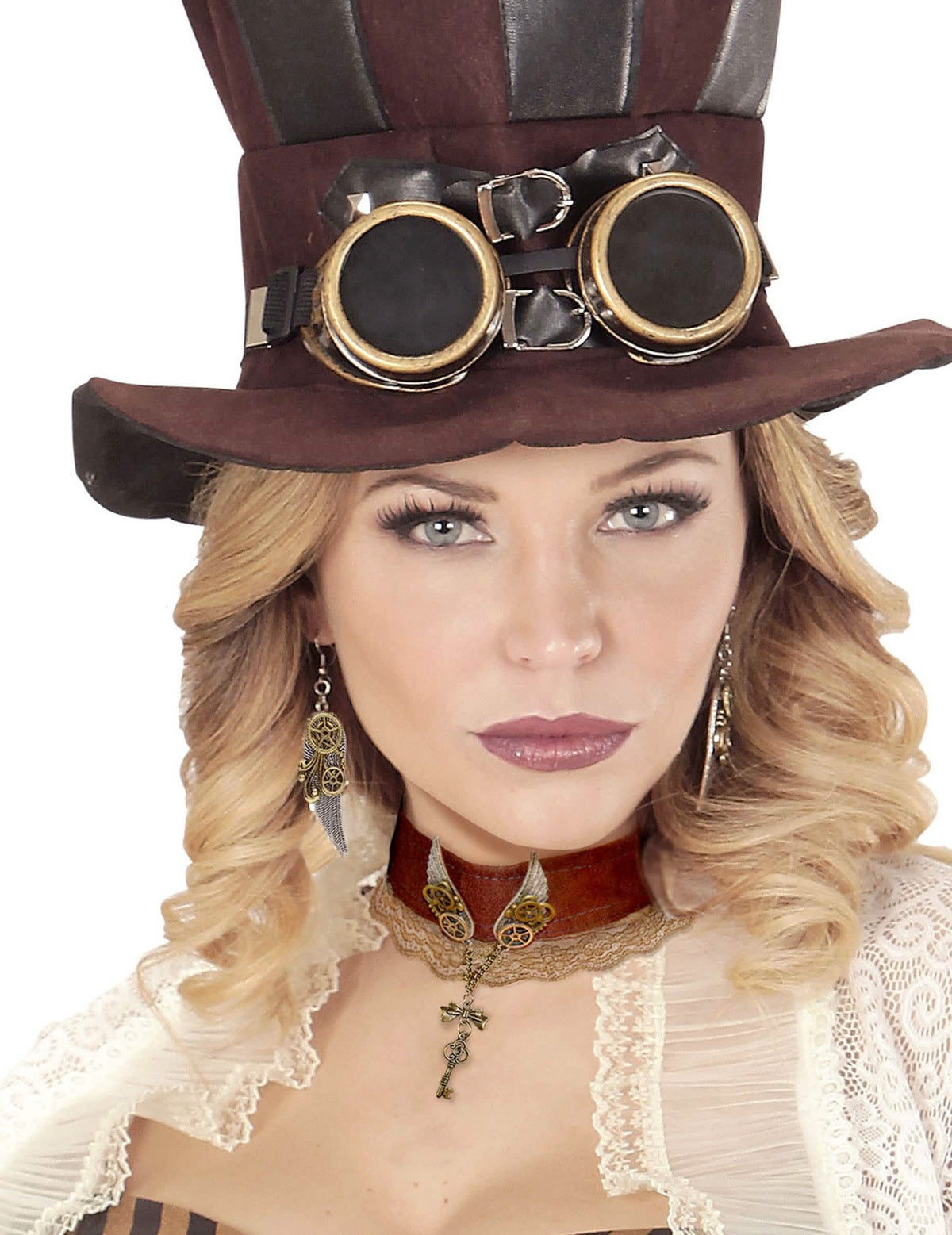 Detail steampunkového chokeru pre dospelého
