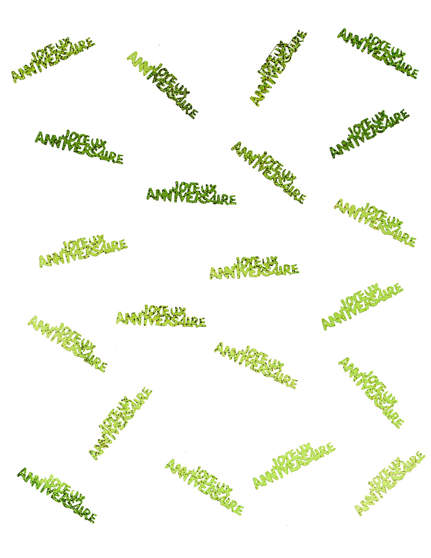 Vue d'ensemble éparpillée des confettis Joyeux anniversaire