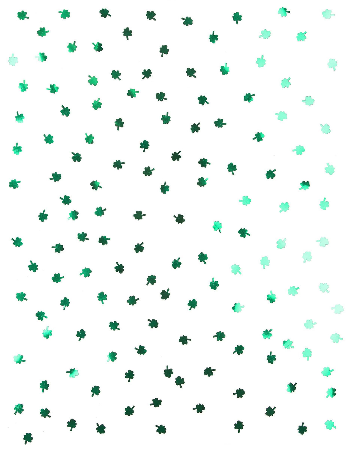 Detailný záber na rozmiestnenie konfety trojlístky St Patrick