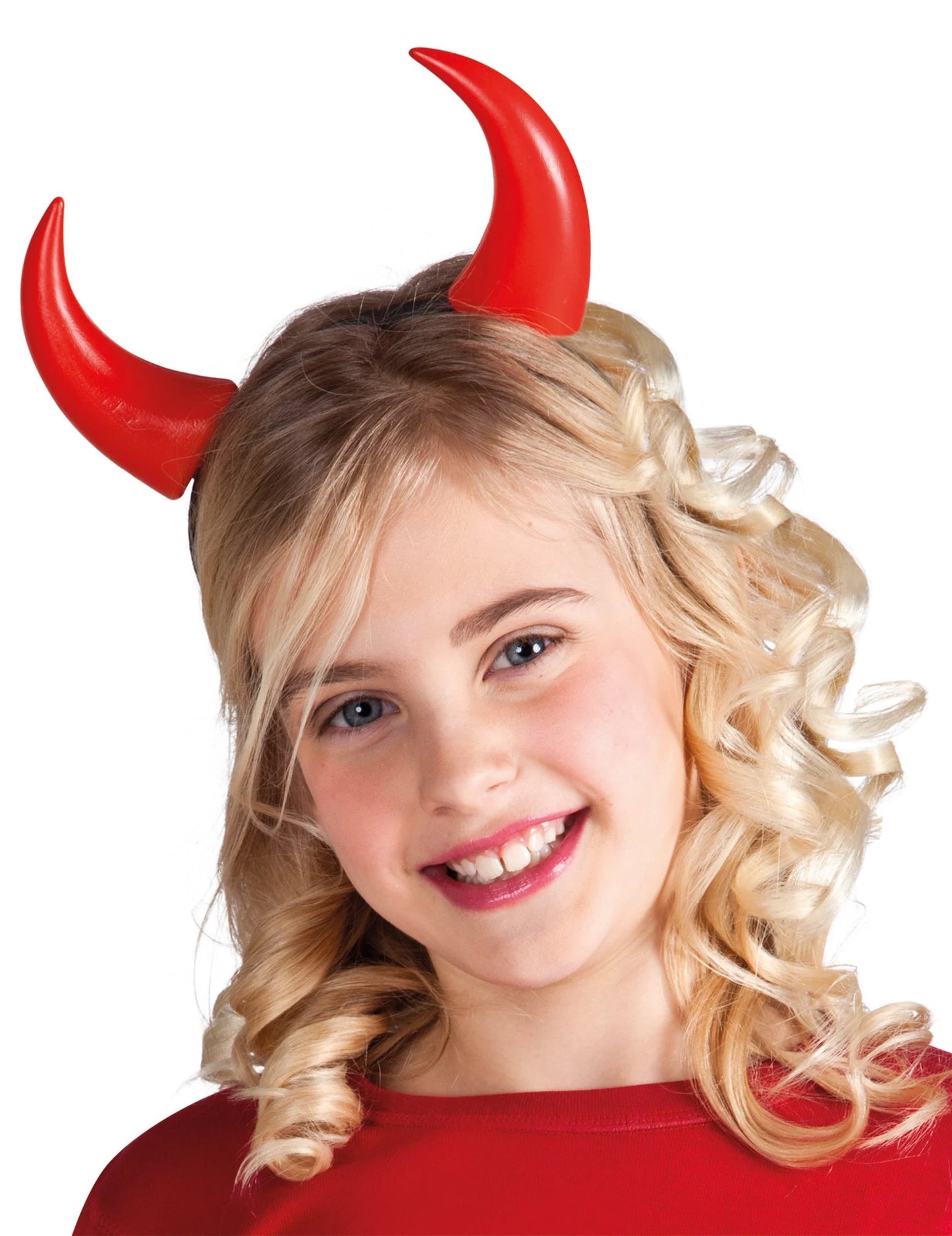 Halloweenské detské červené rohy