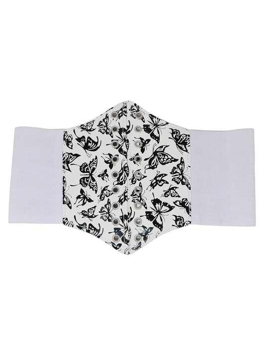 Vue de face du corset élastique motif papillon