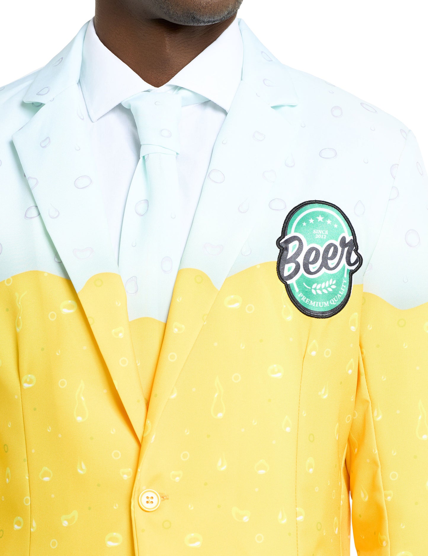 Kostým Mr žlté pivo nasledovali dospelí