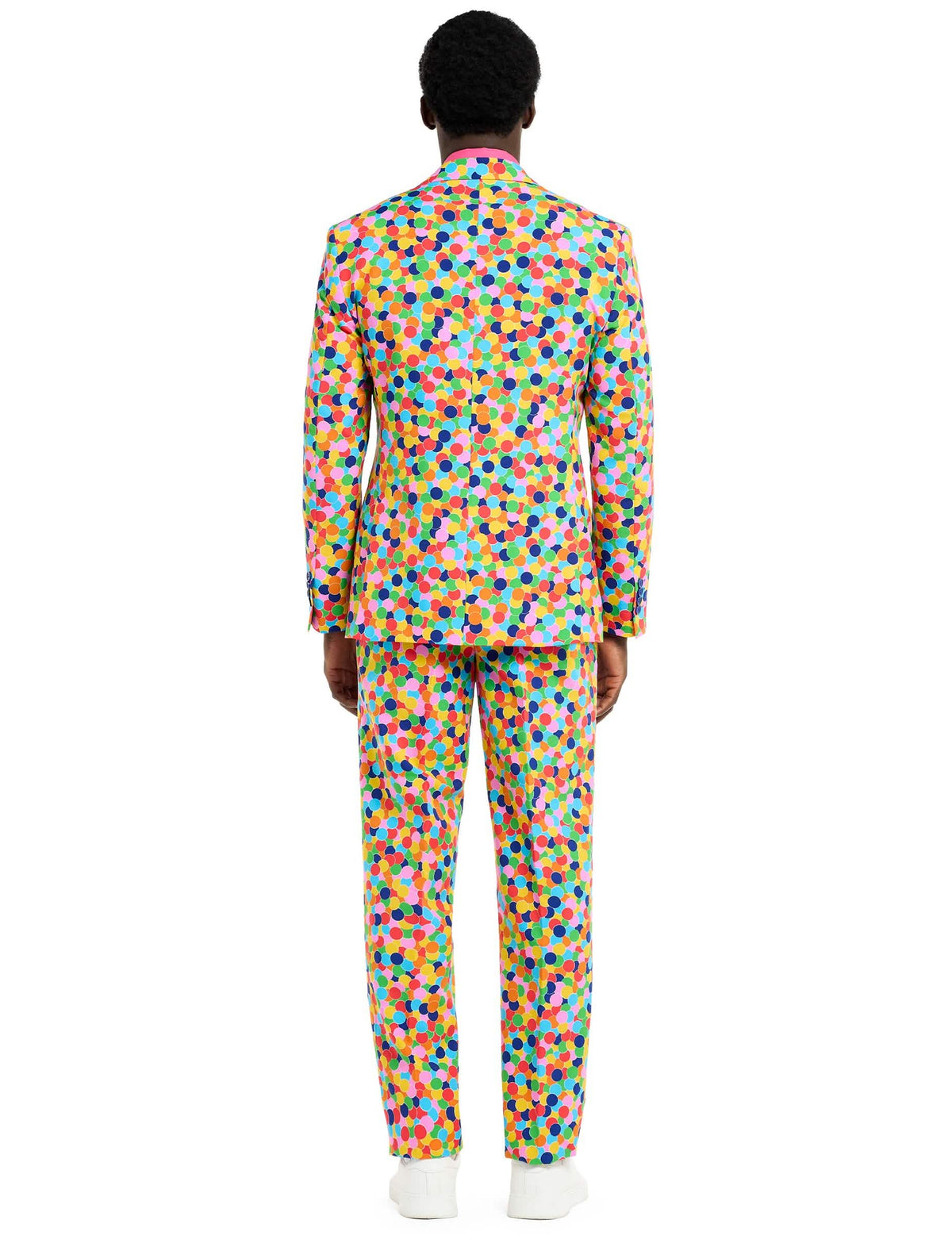 Pohľad zozadu na kostým Mr. Confetteroni Opposuits pre muža