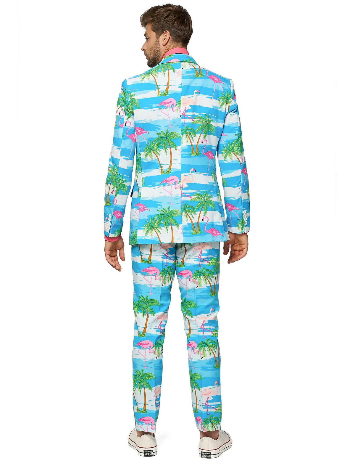 Pohľad zozadu na kostým Mr. Flamingo muž Opposuits™