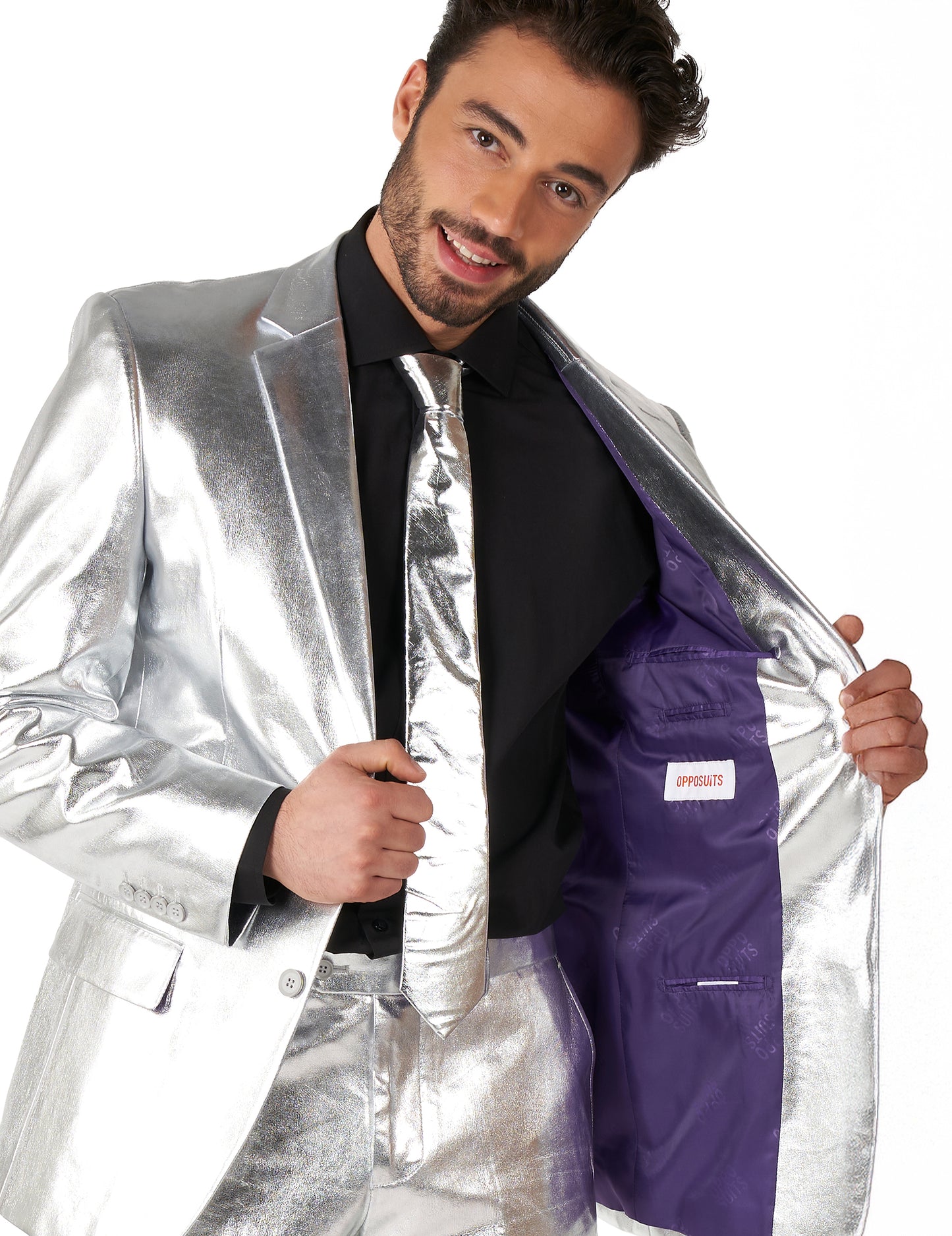 Kostým pán Shiny strieborný muž proti