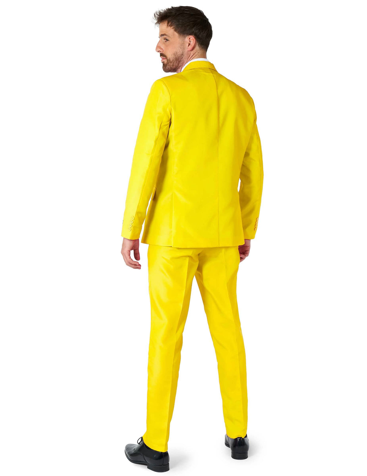 Pohľad zozadu na kostým Mr. Solid pre muž žltá
