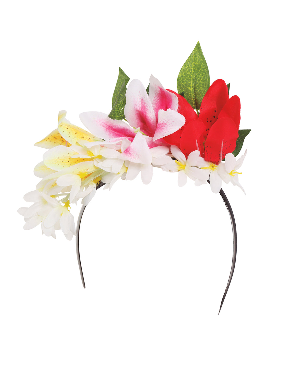 Vue de face de la couronne de fleurs aloha