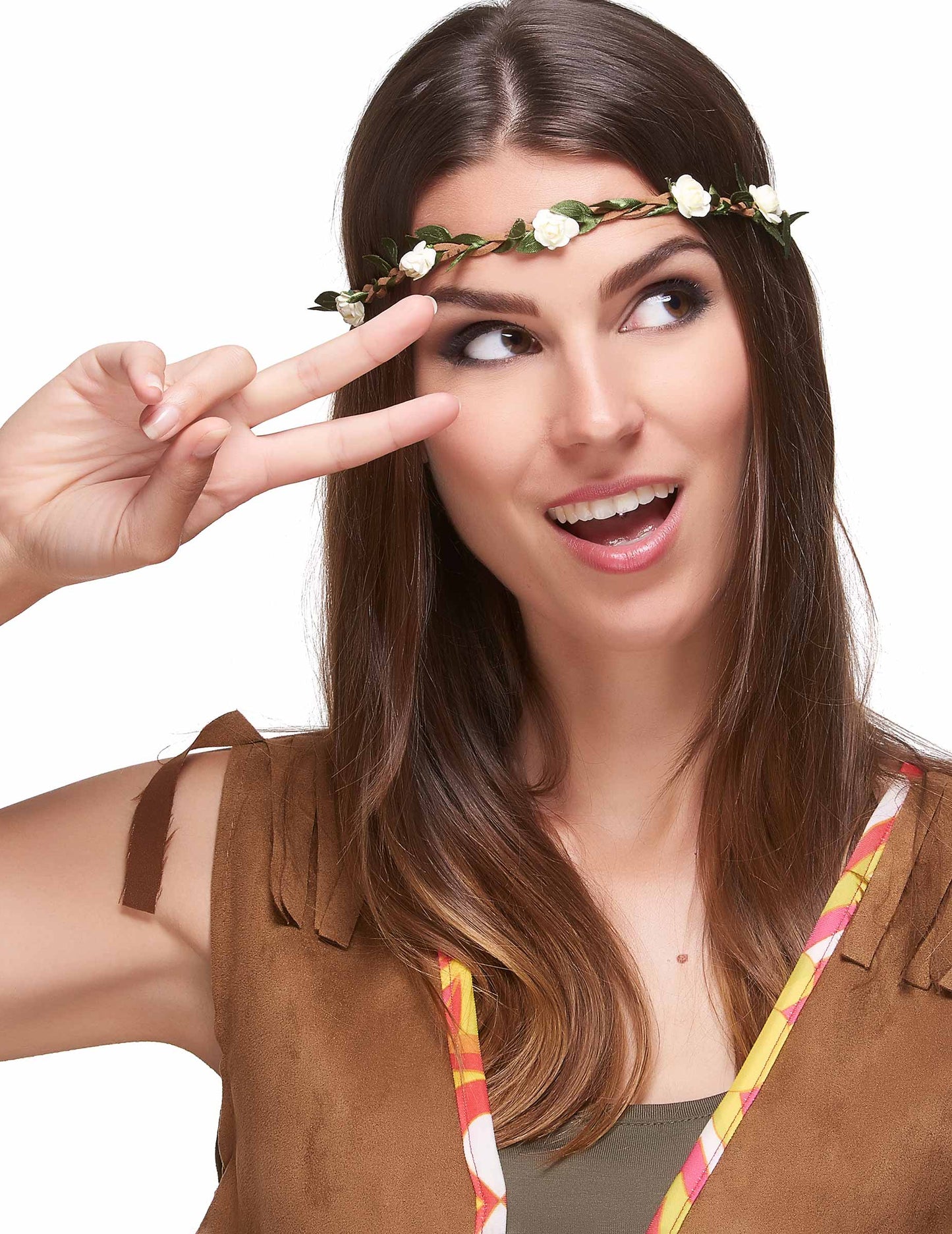 Koruna dospelých elastických bielych kvetov