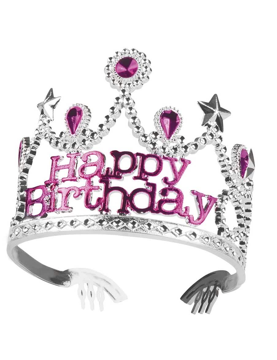Predný pohľad na korunku Happy Birthday pre dievča