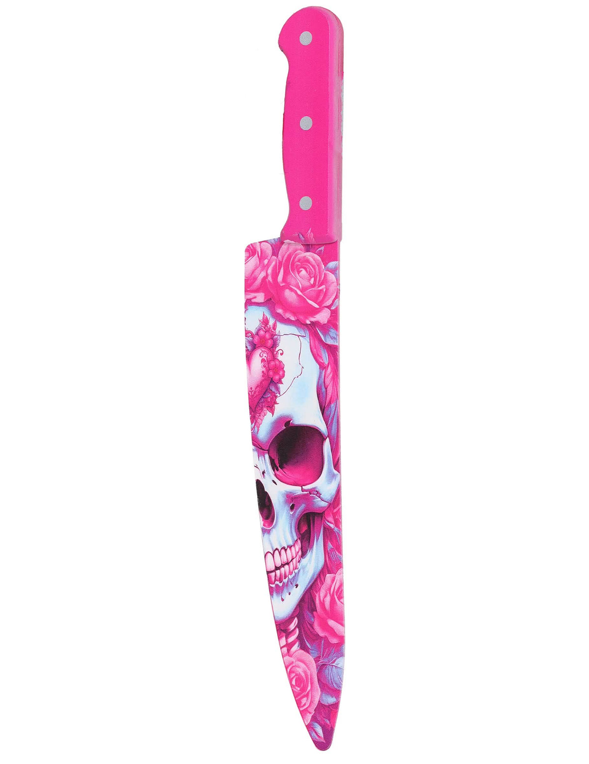 Ružový nož s lebkou 35 cm