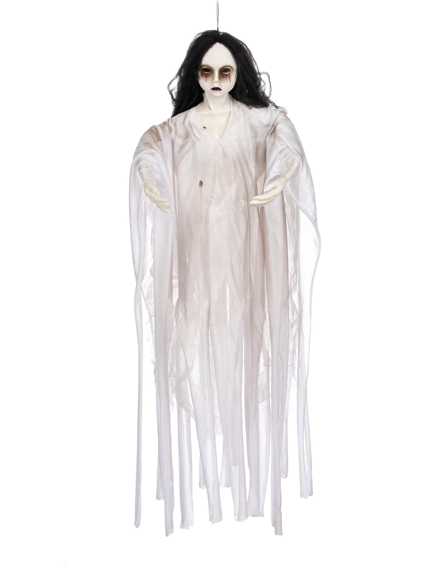 Svetelná biela dáma visiace dekorácie 90 cm Halloween