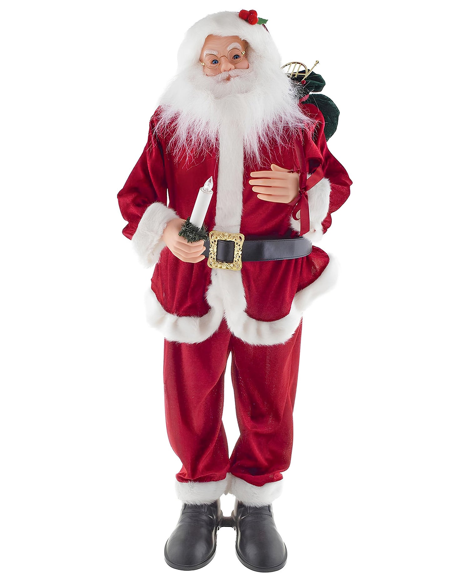 Animovaná hudobná dekorácia Santa Clausa s pohybom, zvukom a svetlom 90 cm