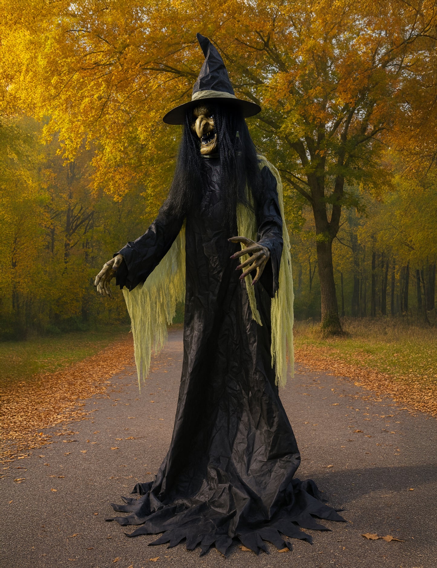 Animovaný dekoračný gigant čarodejnica xxl 300 cm