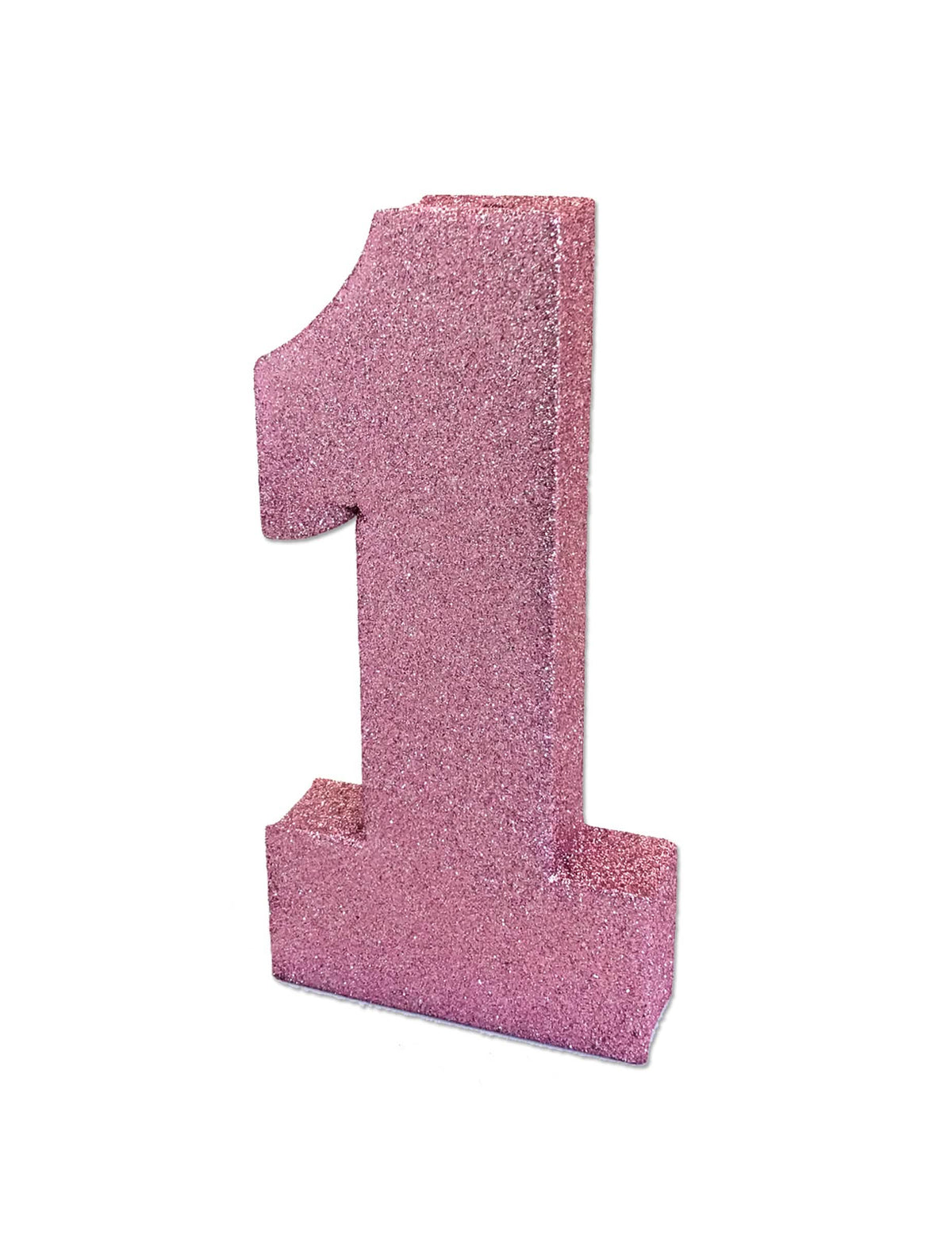 dekorácia stola číslo 1 pre 1 rok ružová s trblietkami