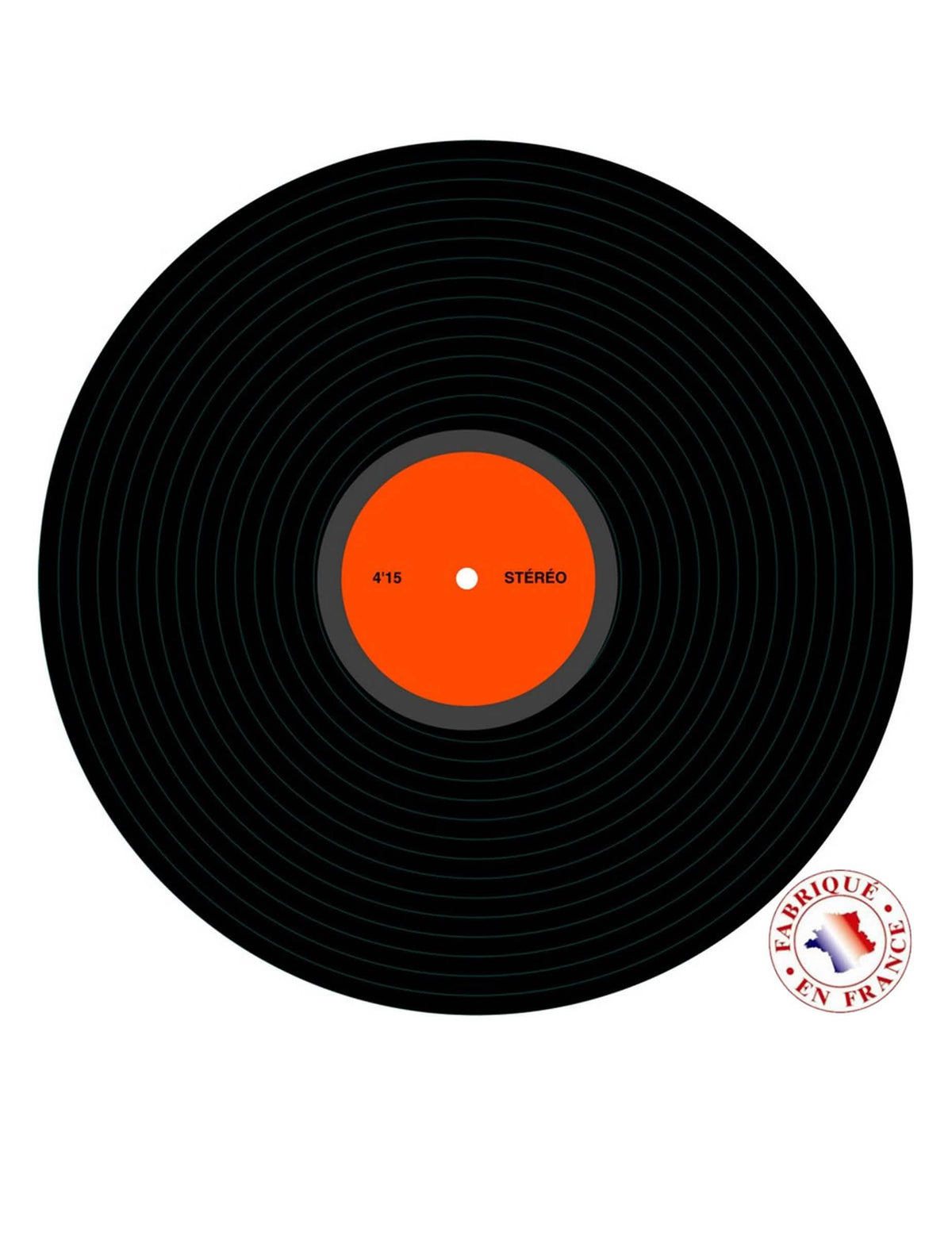 Dekorácia vinylovej platne disco čierna s oranžová etiketou z kartónu