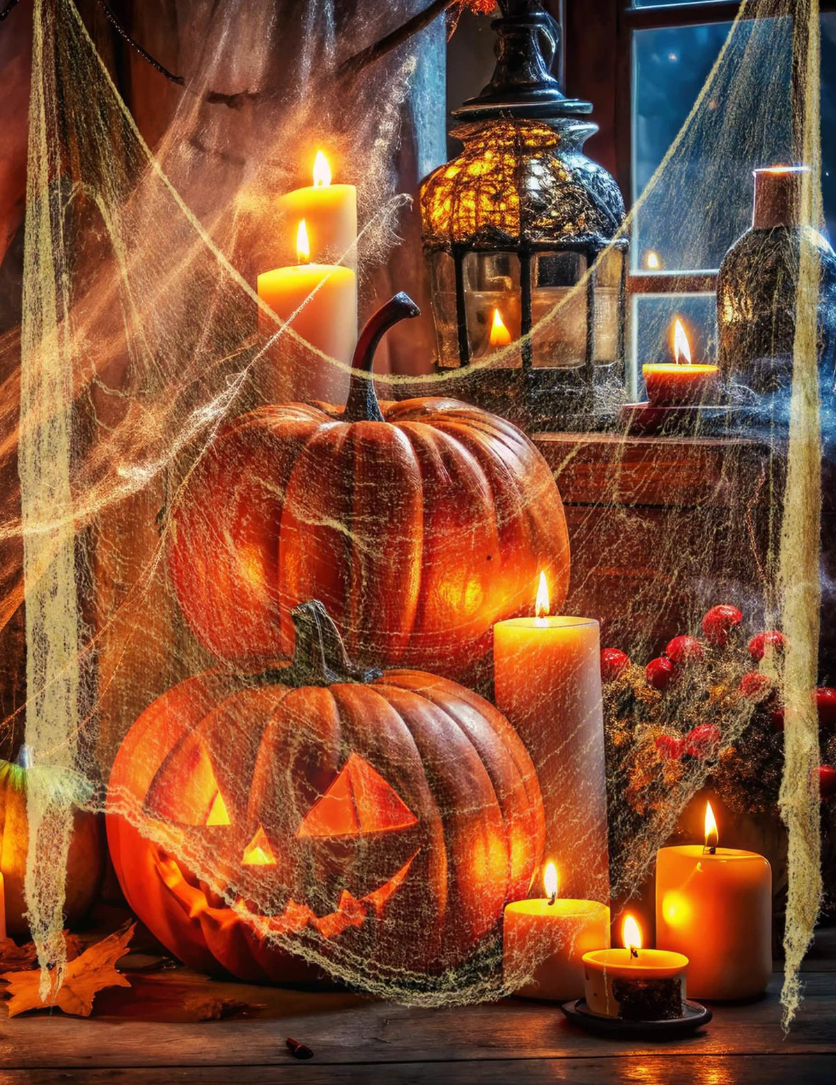 Scéna dekorácie s látkou halloween