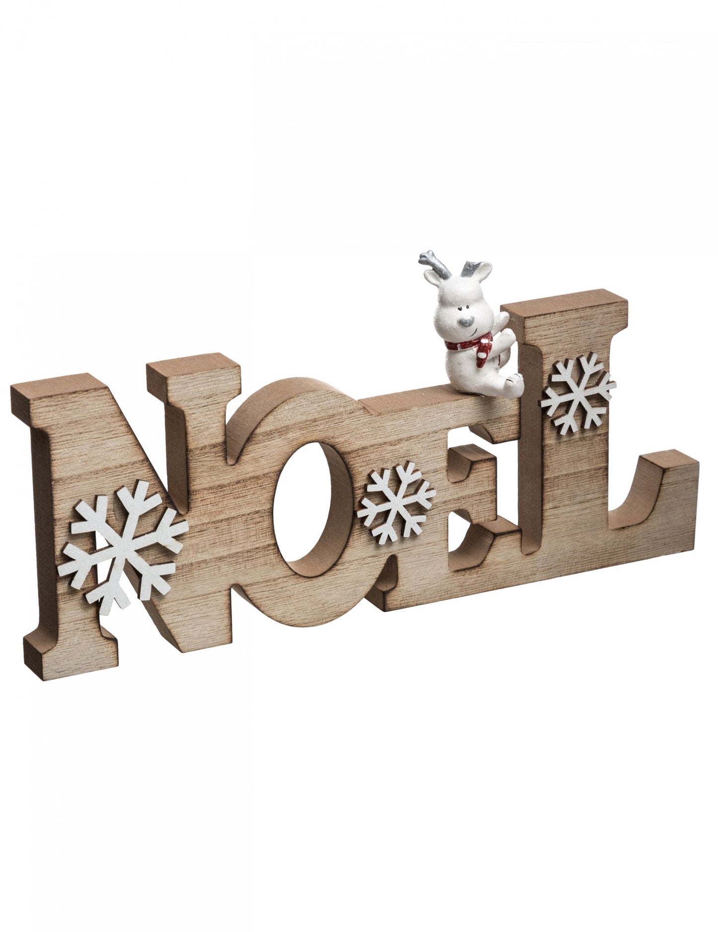 Drevená vianočná dekorácia 14,5 x 30 cm so sobmi