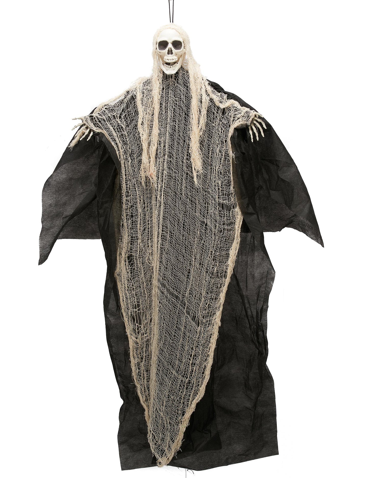 Dekorácia čiernej a bielej kosačky na zavesenie Halloween 110 cm