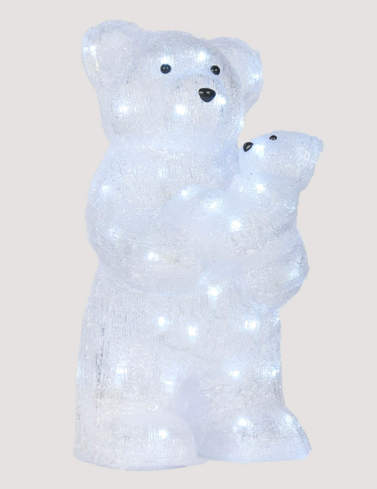 Svetelná dekorácia medvede polárne s bábätko biela s 56 LED