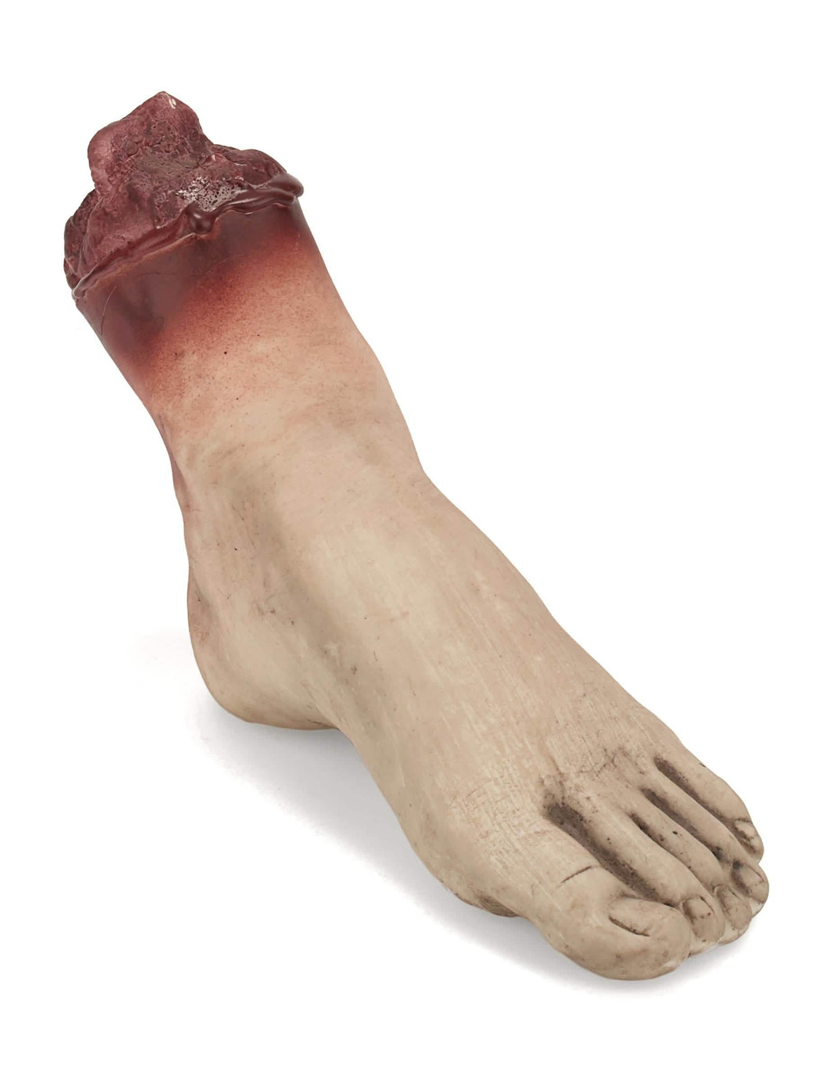 realistická dekorácia krvavého chodidla na halloween vo farbe kože a červenej