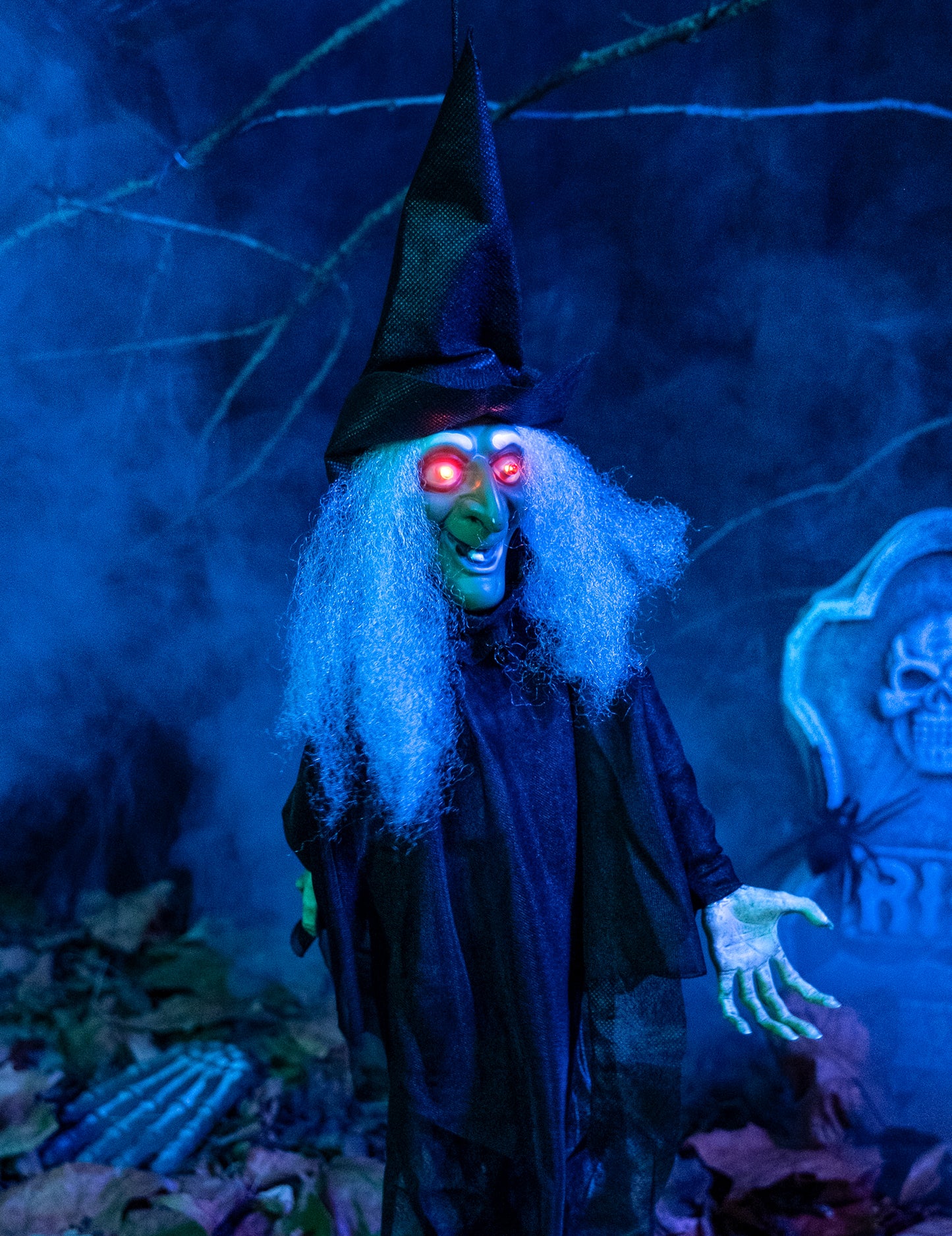 Svetelné a zmysluplné animované dekorácie čarodejnice Halloween