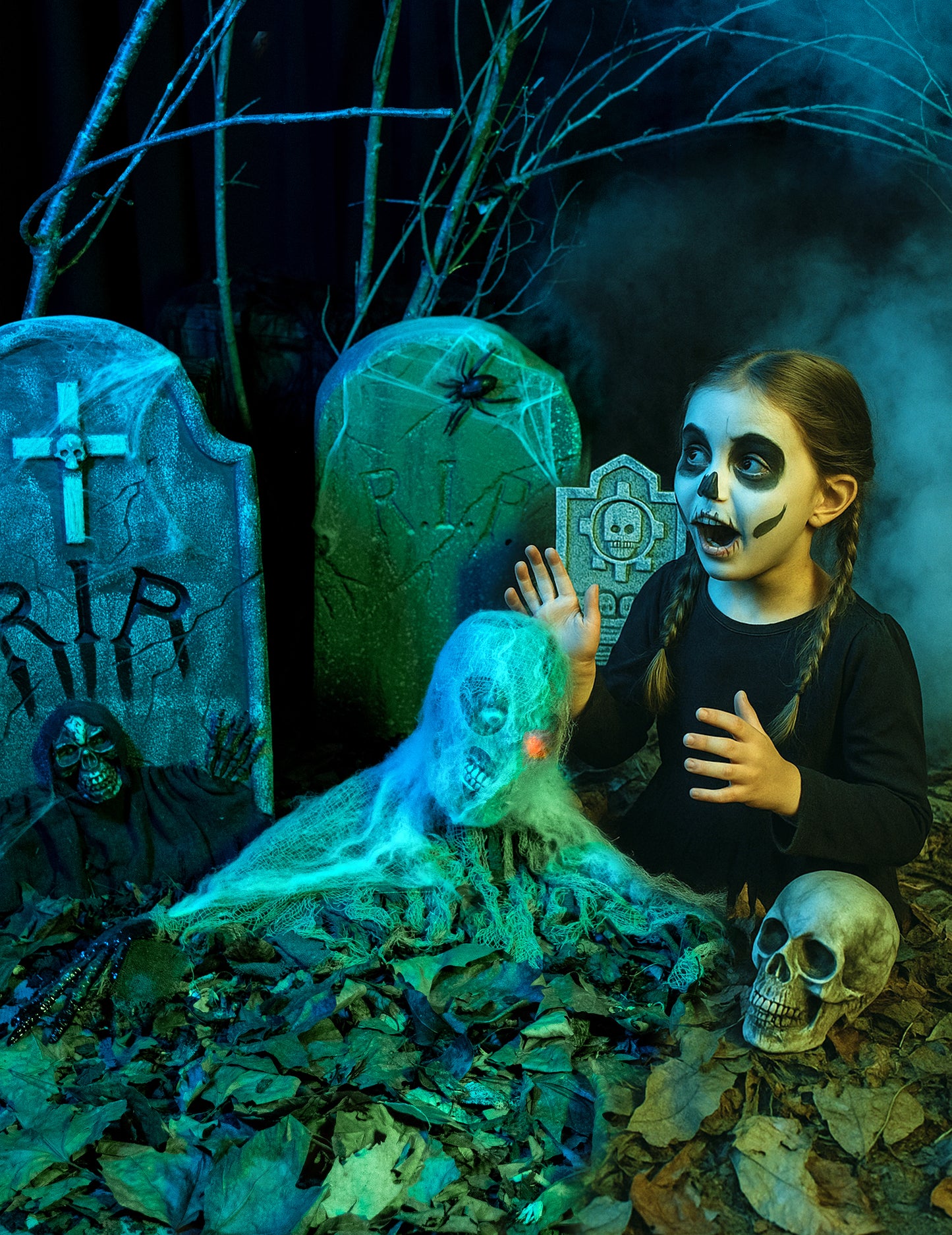 Halloween animovaná zombie dekorácia