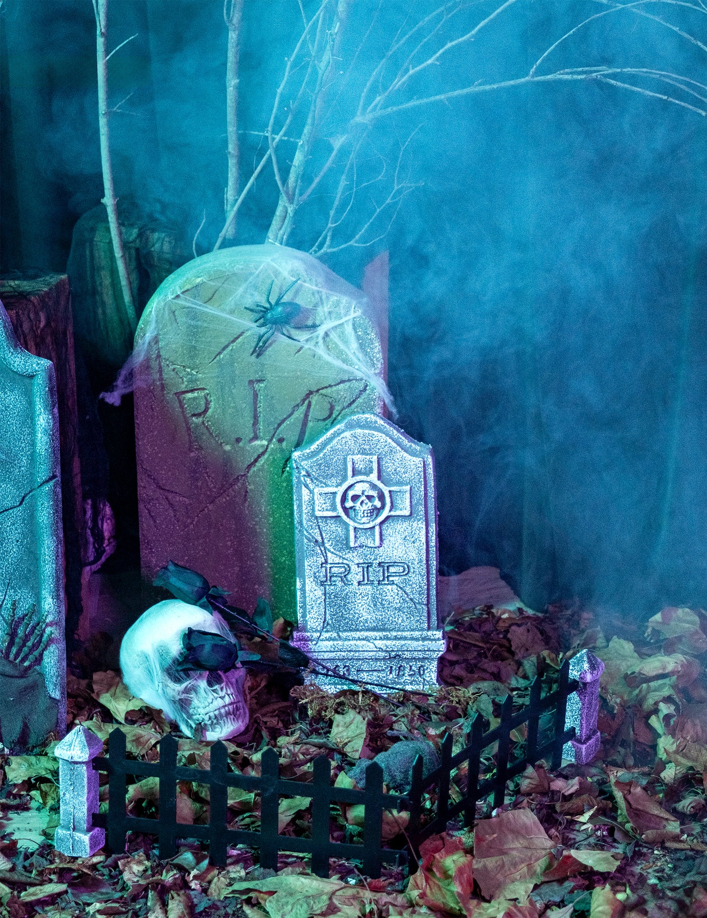 Dekorácie 21 izieb Skeleton a Halloween Tombstone